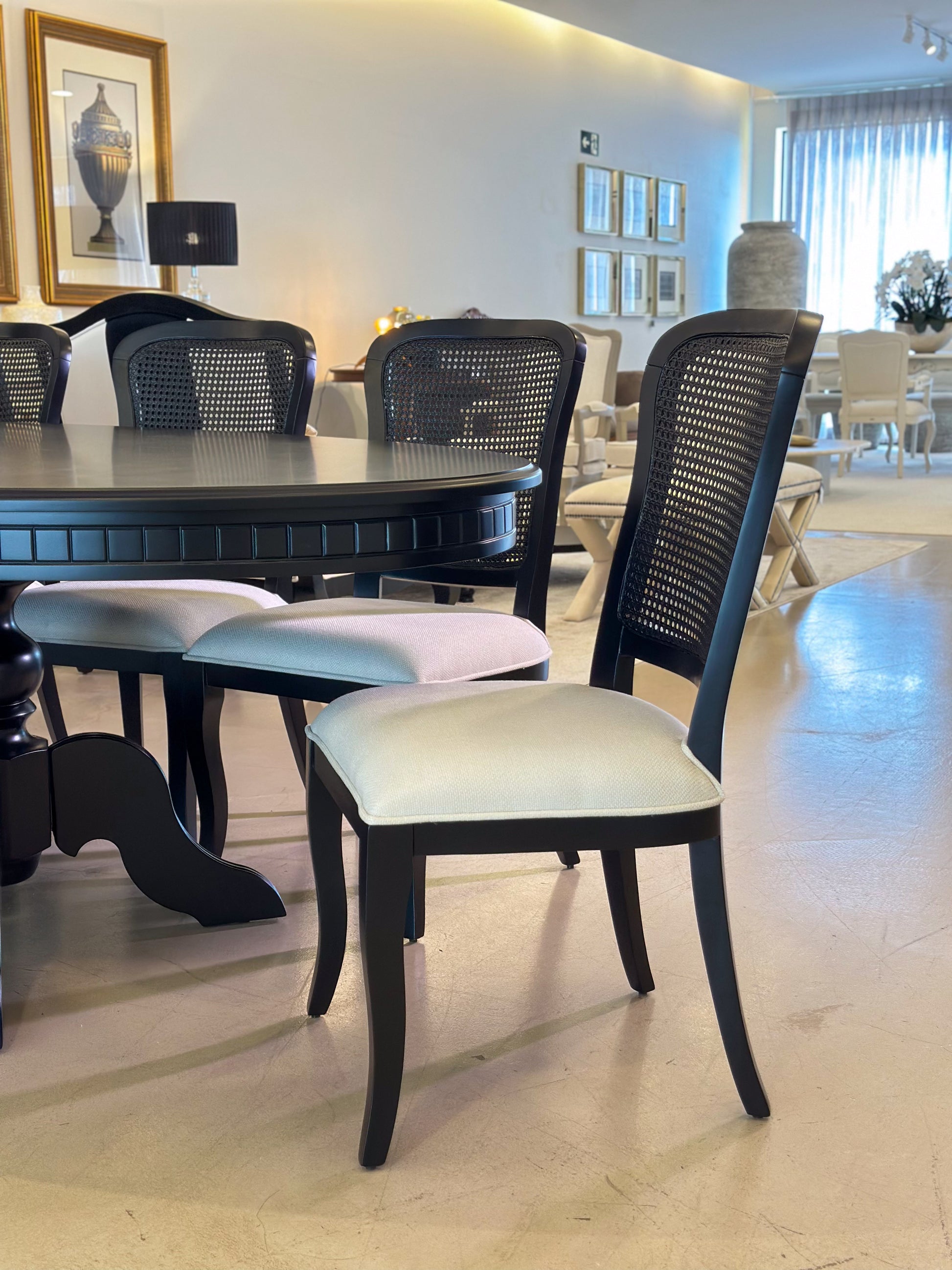 Cadeira de Jantar Clássica Preta Louis XV - Kleiner