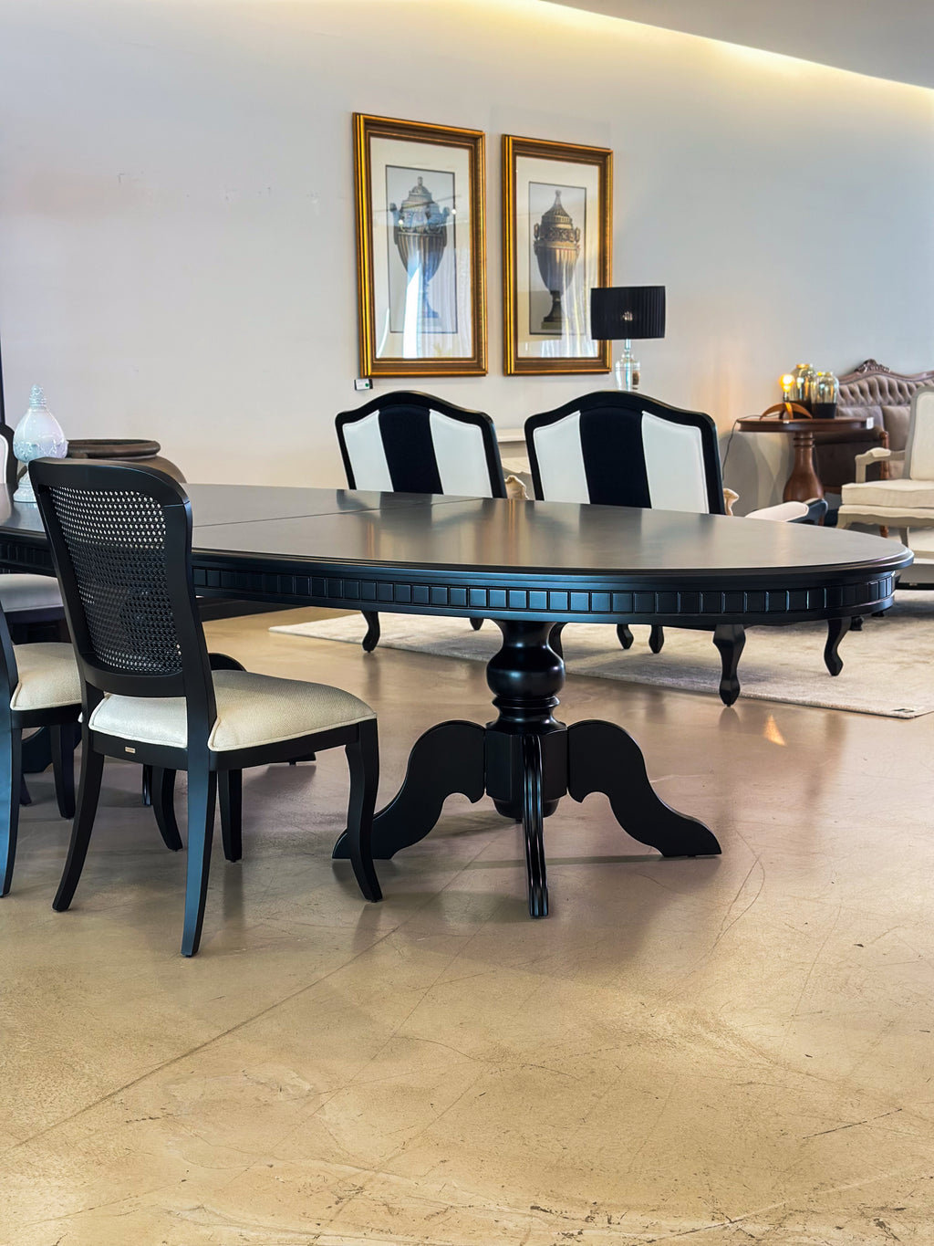 Mesa de Jantar Provençal Preta 3,20m - Kleiner