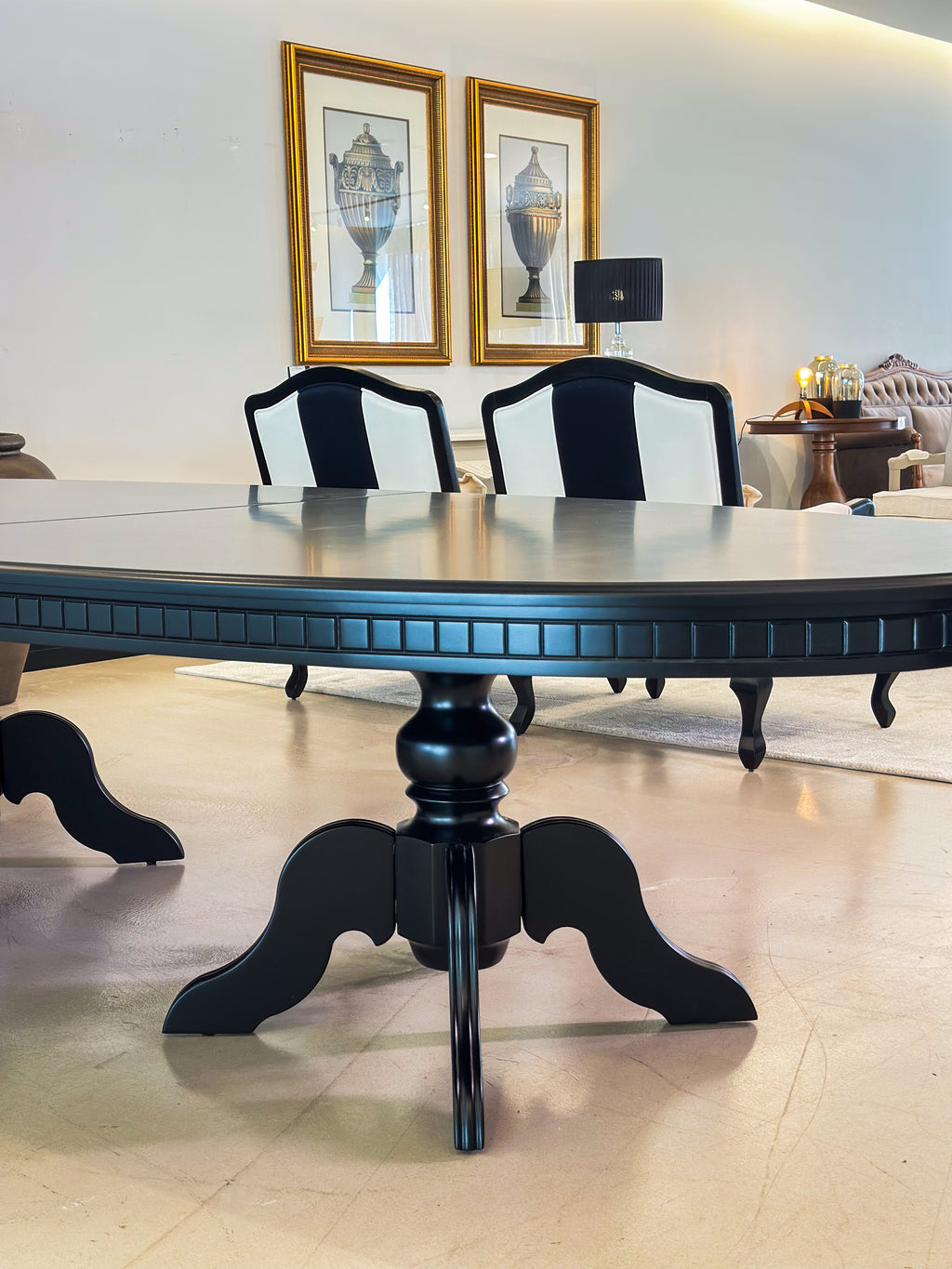 Mesa de Jantar Provençal Preta 3,20m - Kleiner