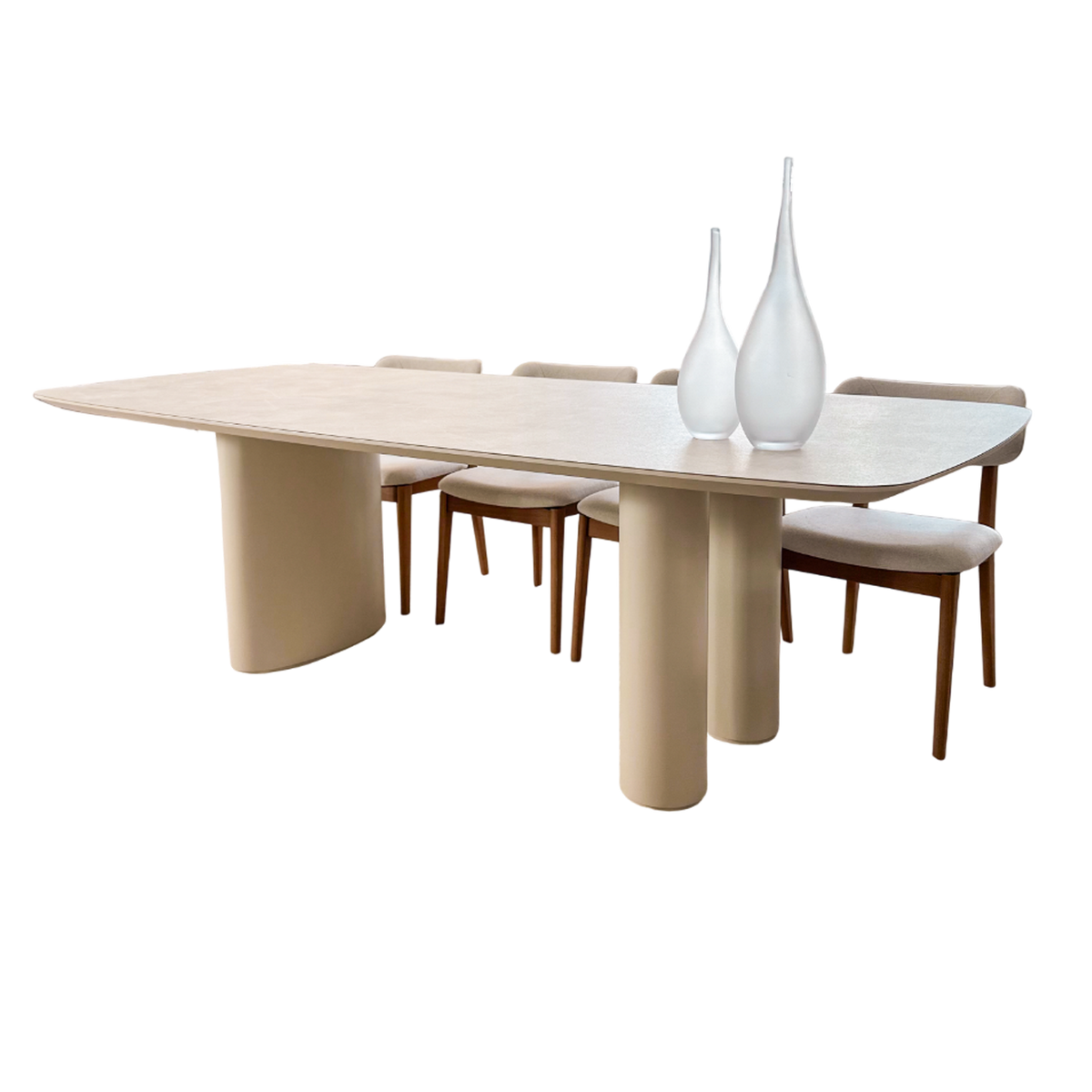 Mesa de Jantar 2,40m em Laca Off White