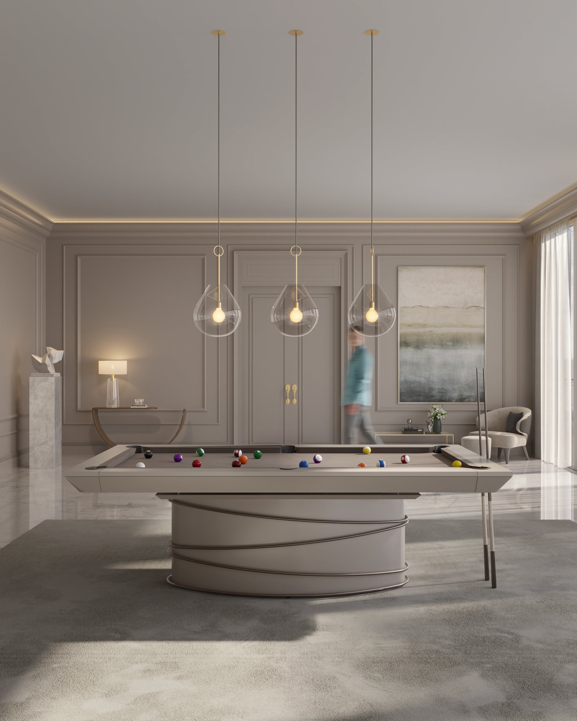 Mesa de Sinuca e Jantar Borel em Laca Fendi