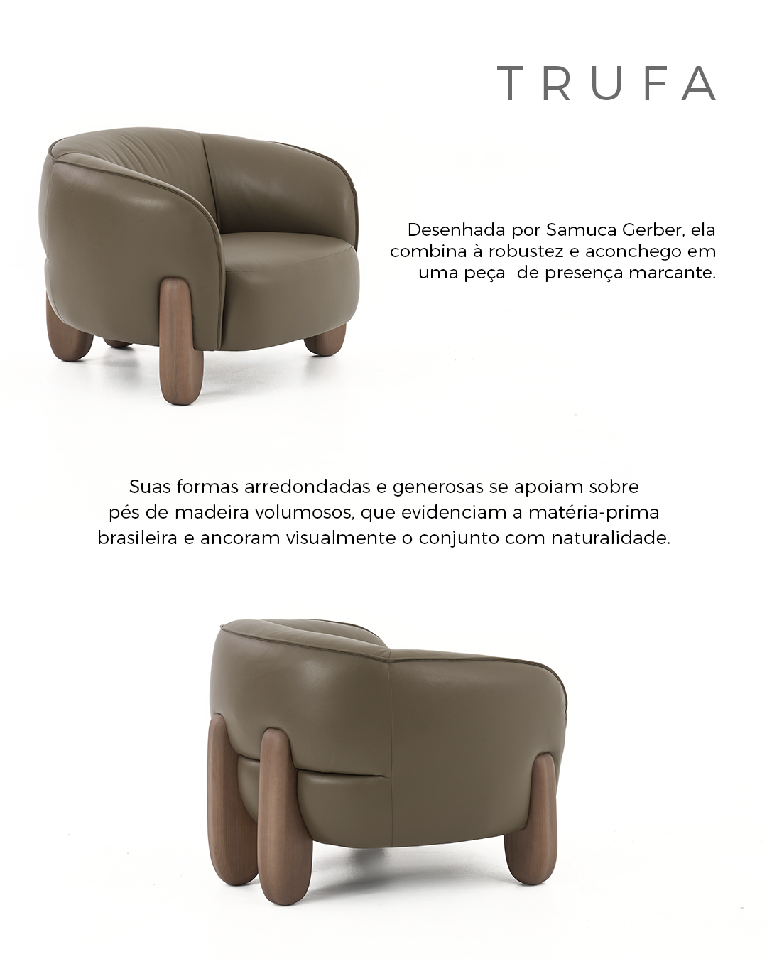Poltrona Fixa em Couro